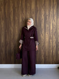 Classic Twill Co-ord Set - Deep Plum