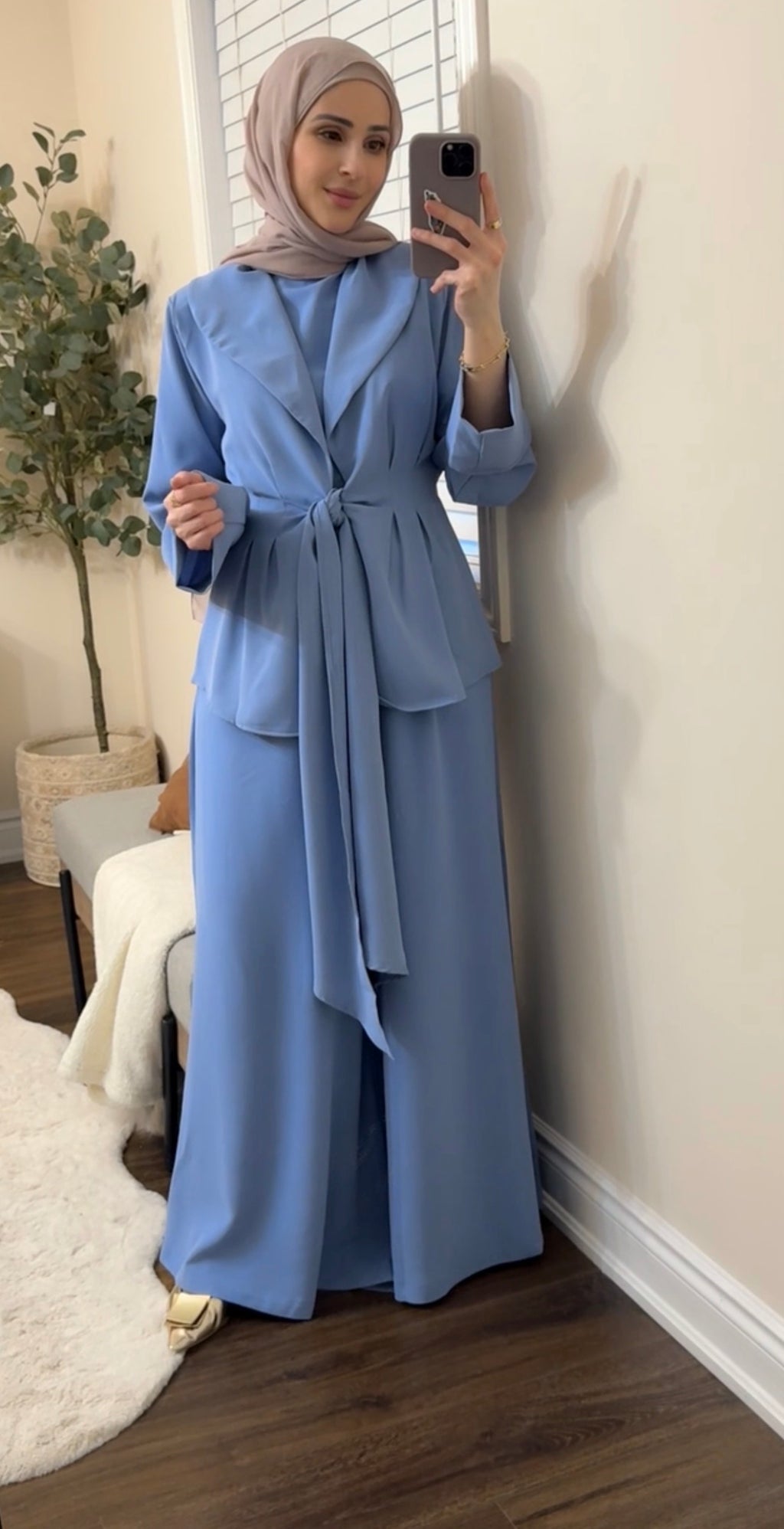 Safiya Tailored 3-Piece Set - Dusty Blue