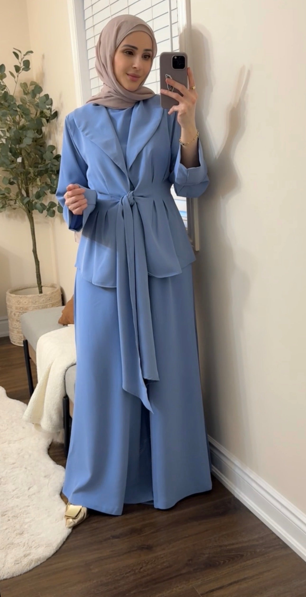 Safiya Tailored 3-Piece Set - Dusty Blue
