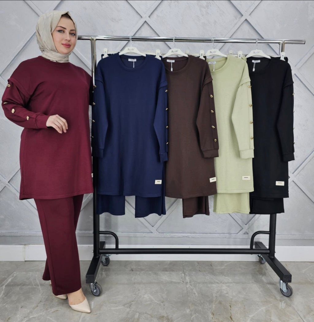 Chocolate Brown Long Tunic Set