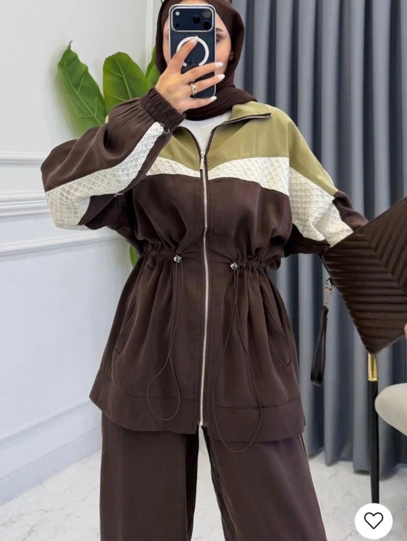 Color-Block Sport Set - Brown