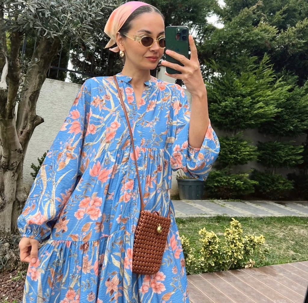 Blue Floral Breeze Summer Dress