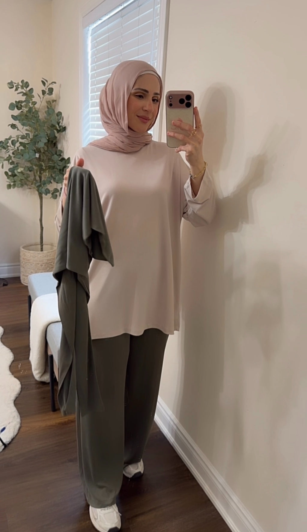 The Soft Touch Layered Loungewear Set - Olive Green