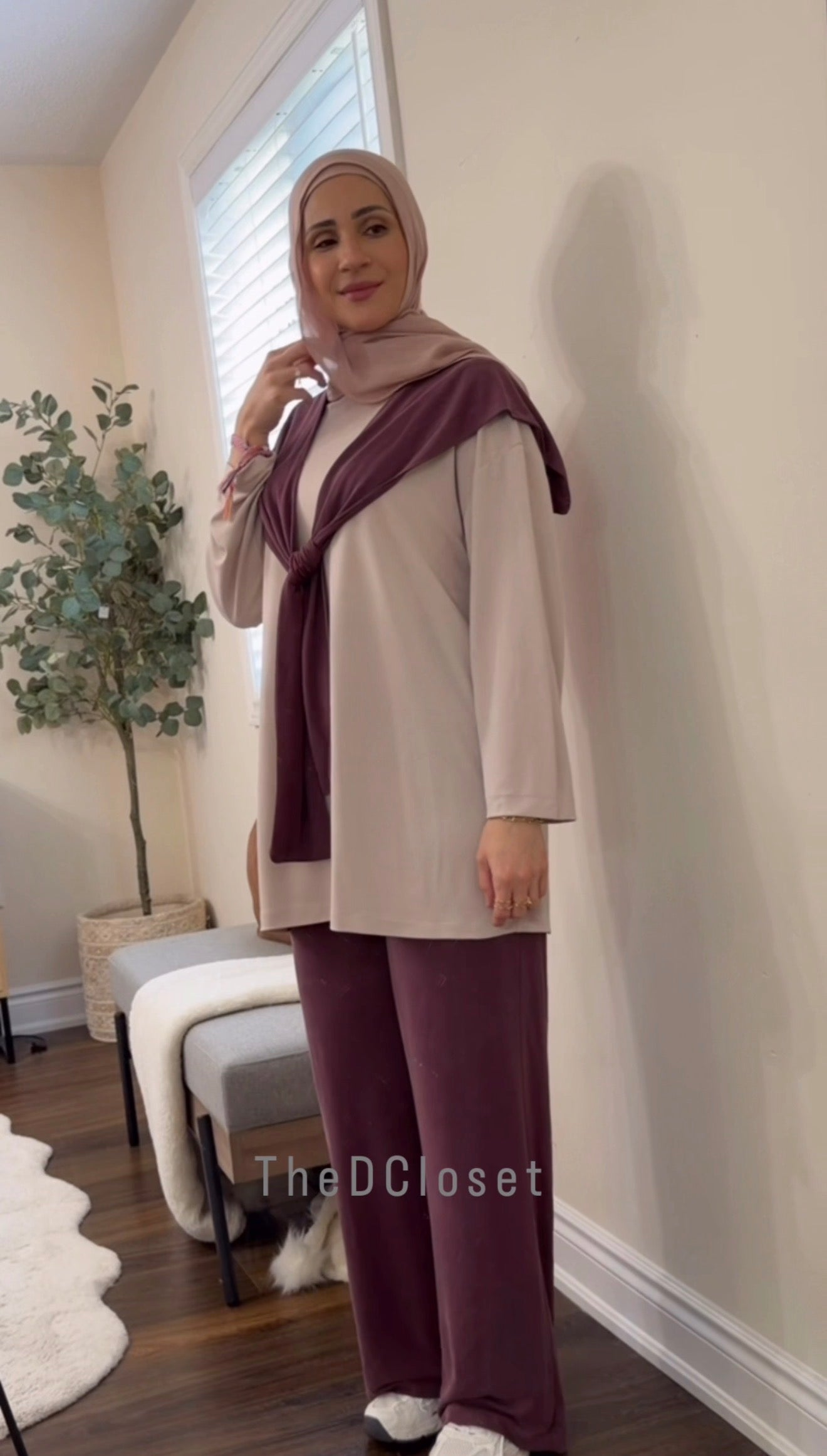 The Soft Touch Layered Loungewear Set - Burgundy