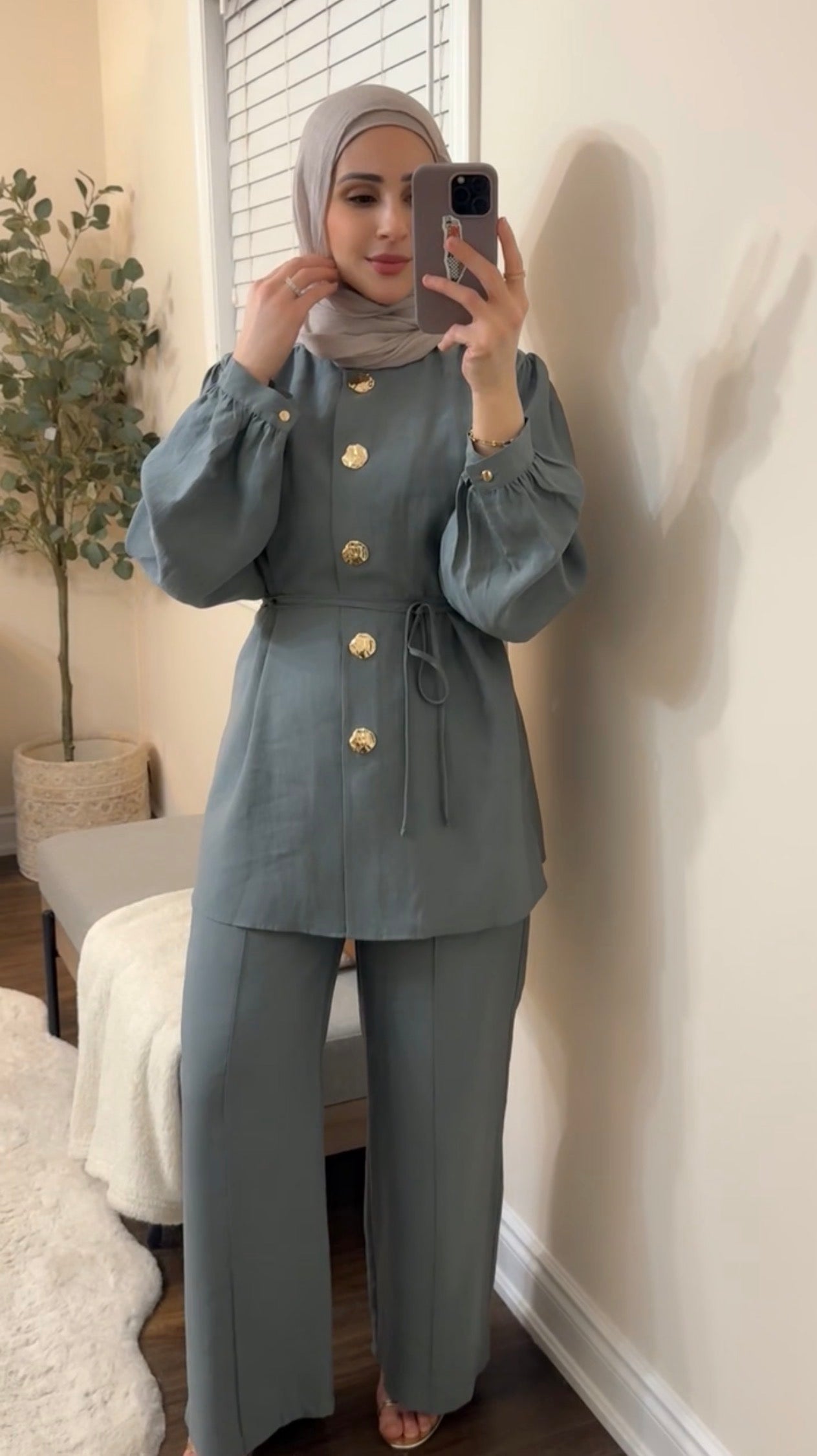 Sienna Two-Piece Modest Set - Dusty Green