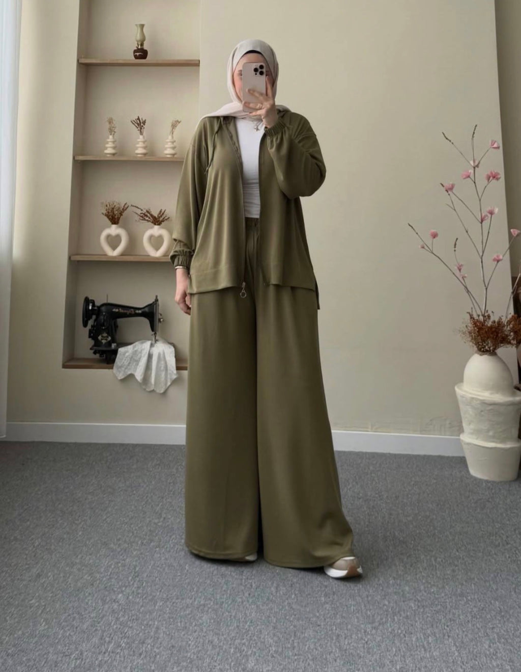 Basic Olive Green Hooded Co-Ord Set