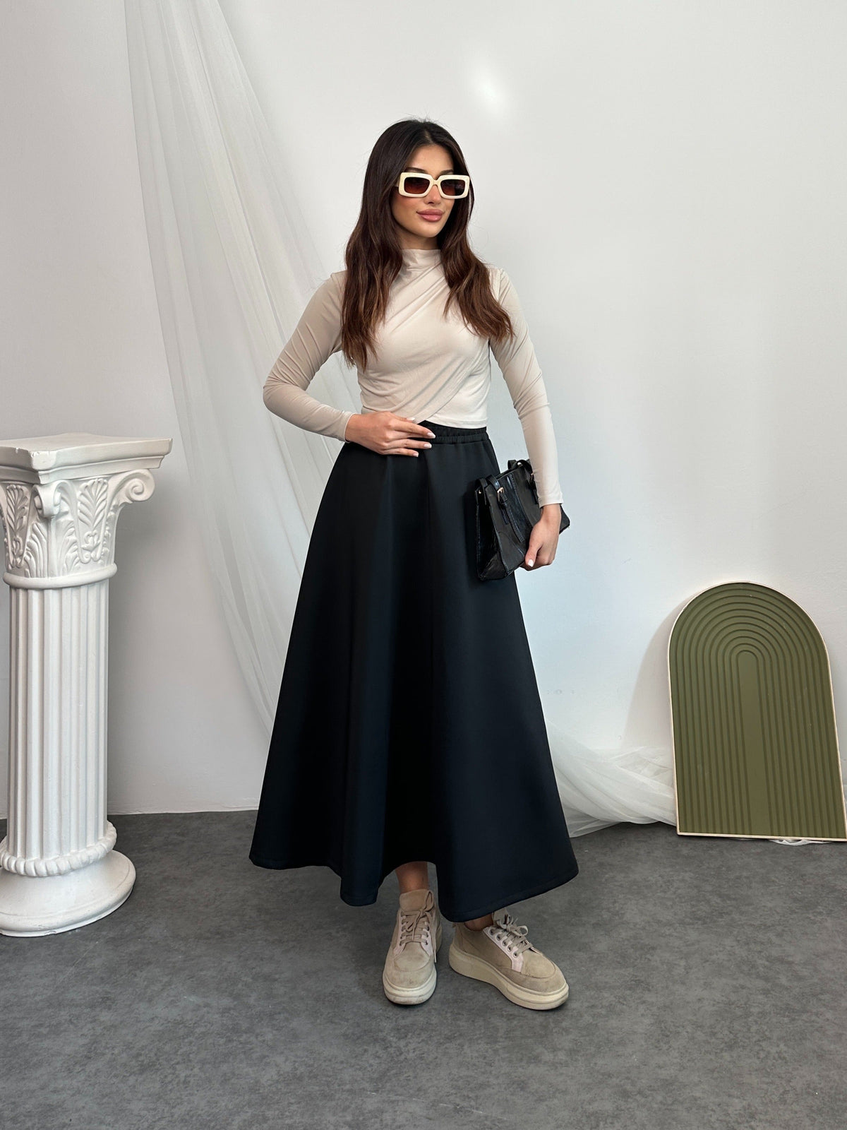 Scuba Maxi Skirt - Black