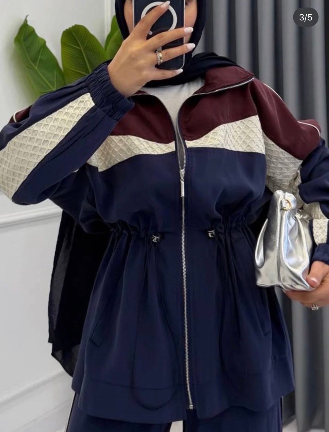 Color-Block Sport Set - Navy Blue