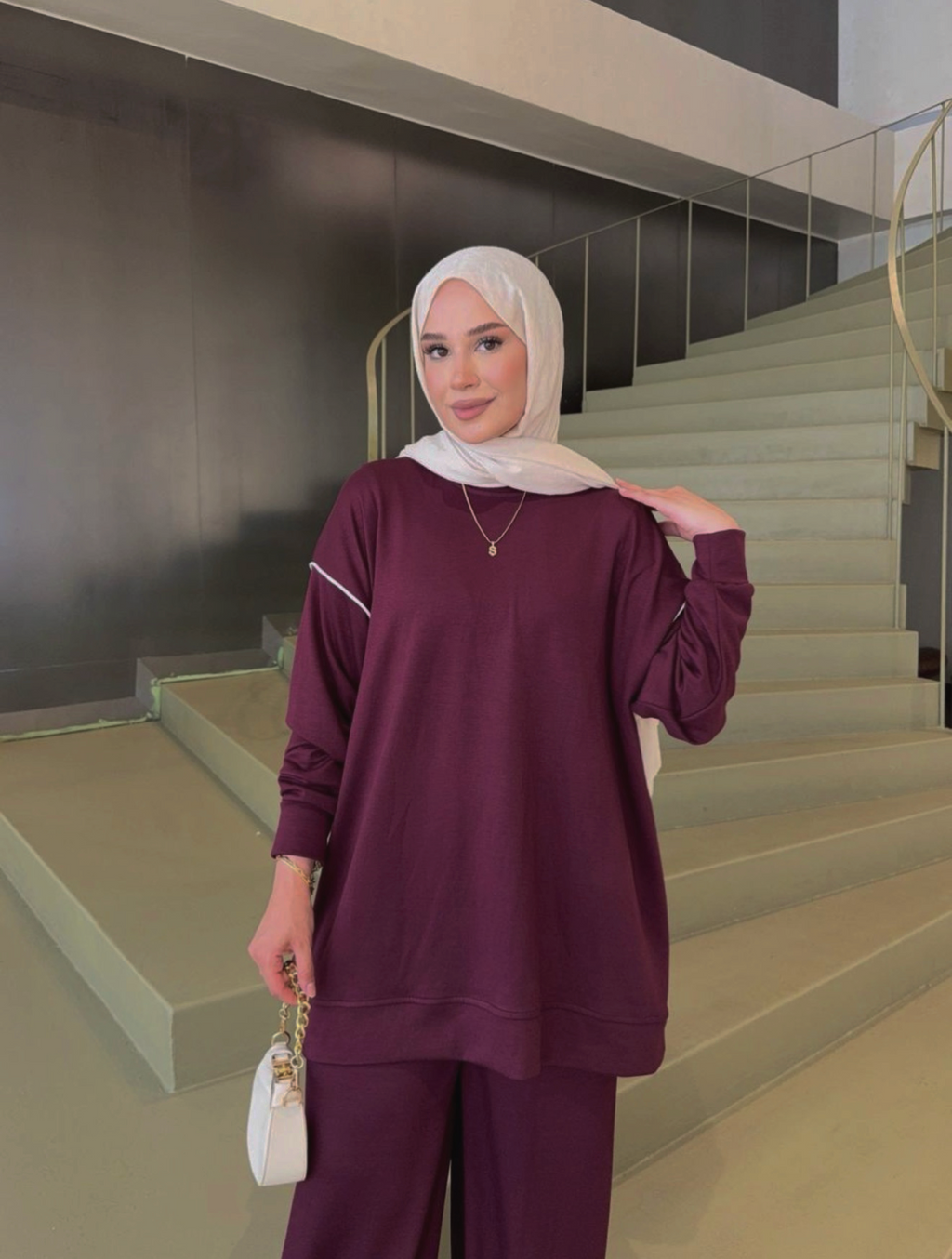 Oysho Sporty Tracksuit - Dark Burgundy