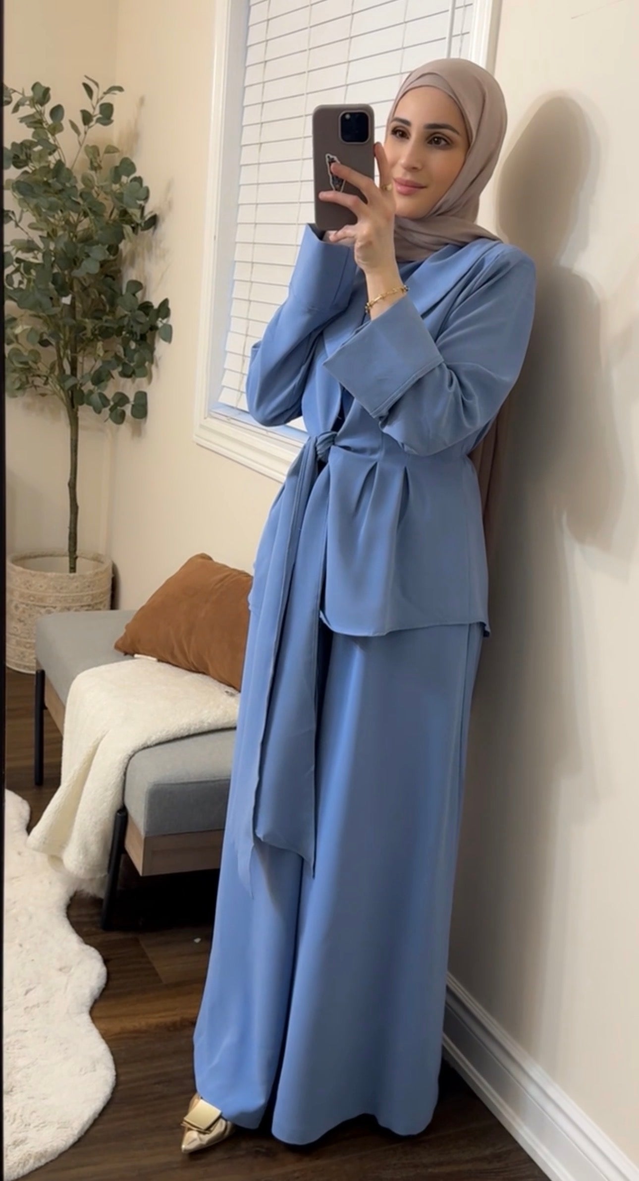 Safiya Tailored 3-Piece Set - Dusty Blue