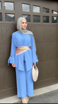 ONUK Two-Piece Modest Co-Ord Set - Pastel Blue