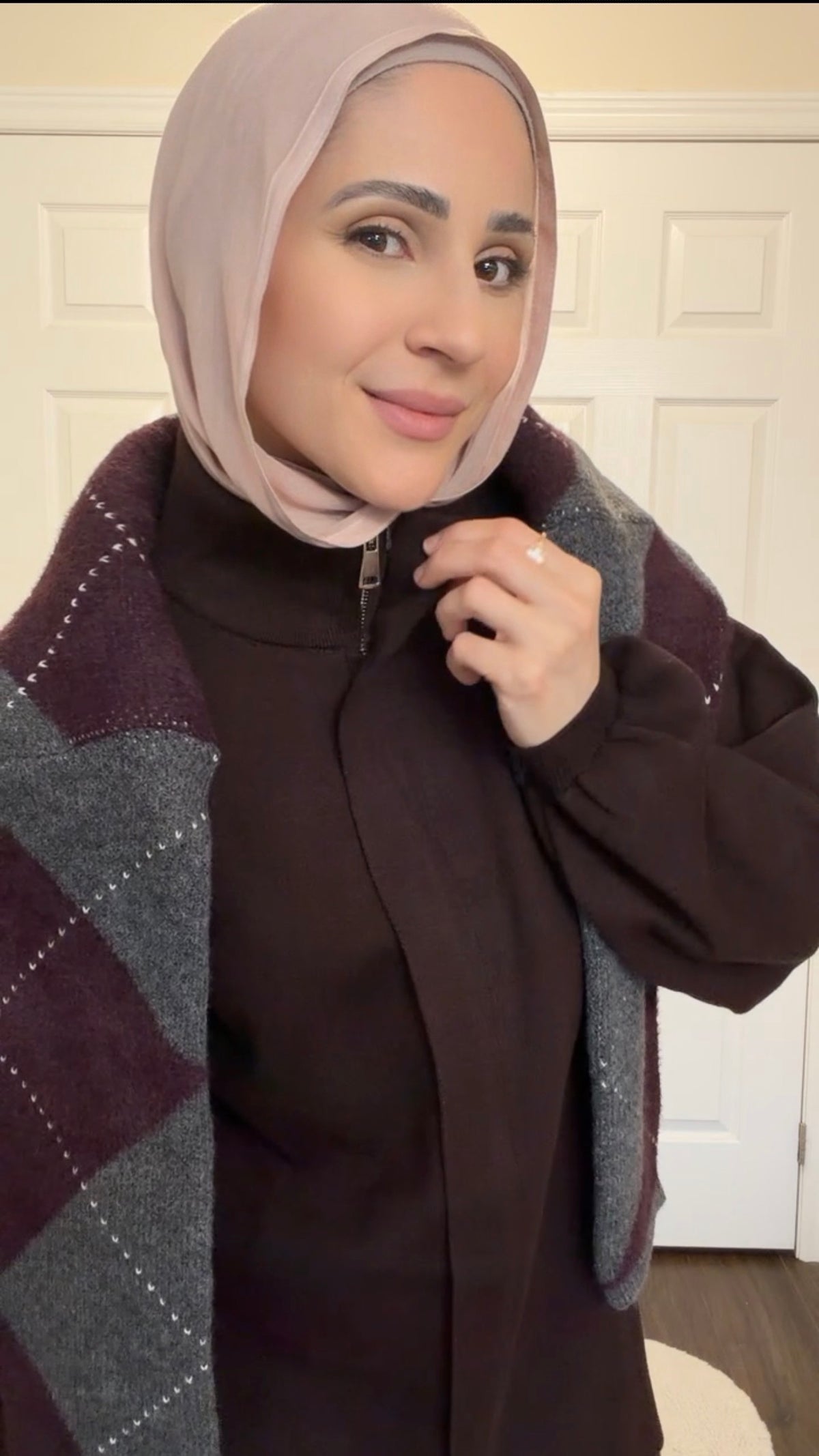 Chocolate Knit Zip-Up Two-Piece