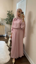 Soft Pink Striped Skirt Chic Set