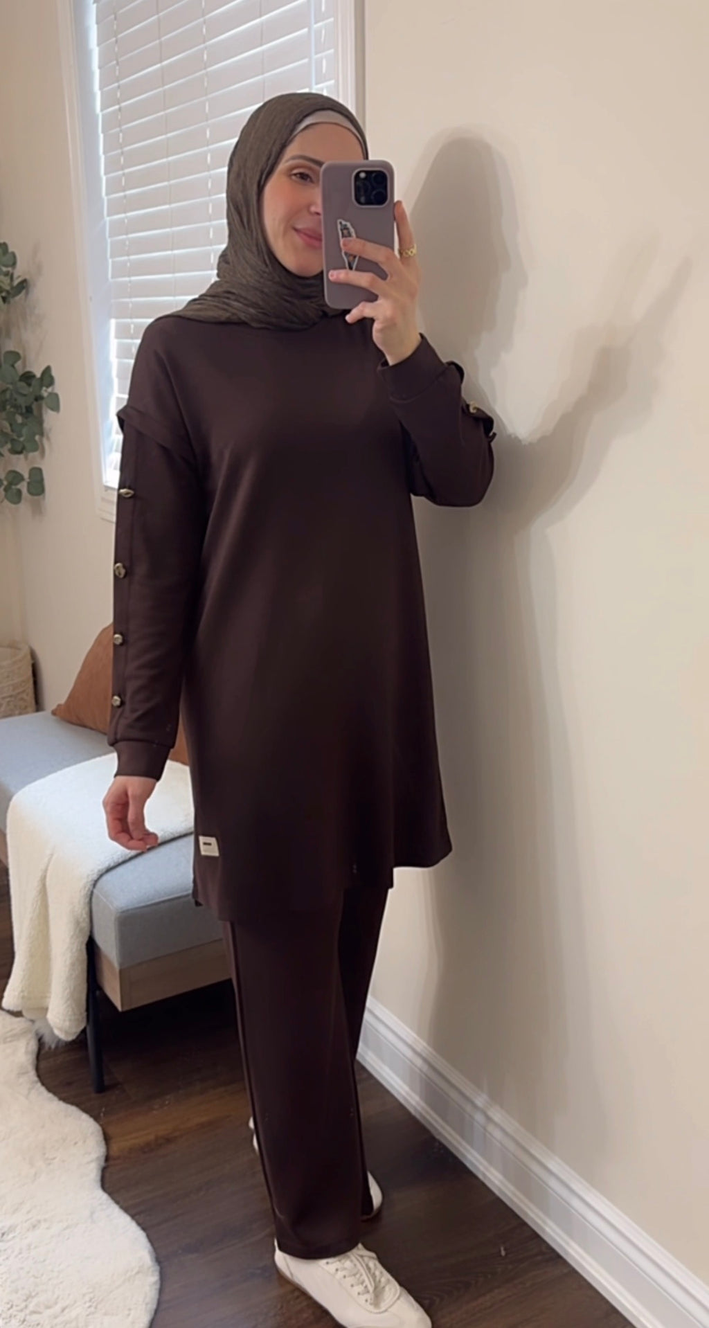 Chocolate Brown Long Tunic Set