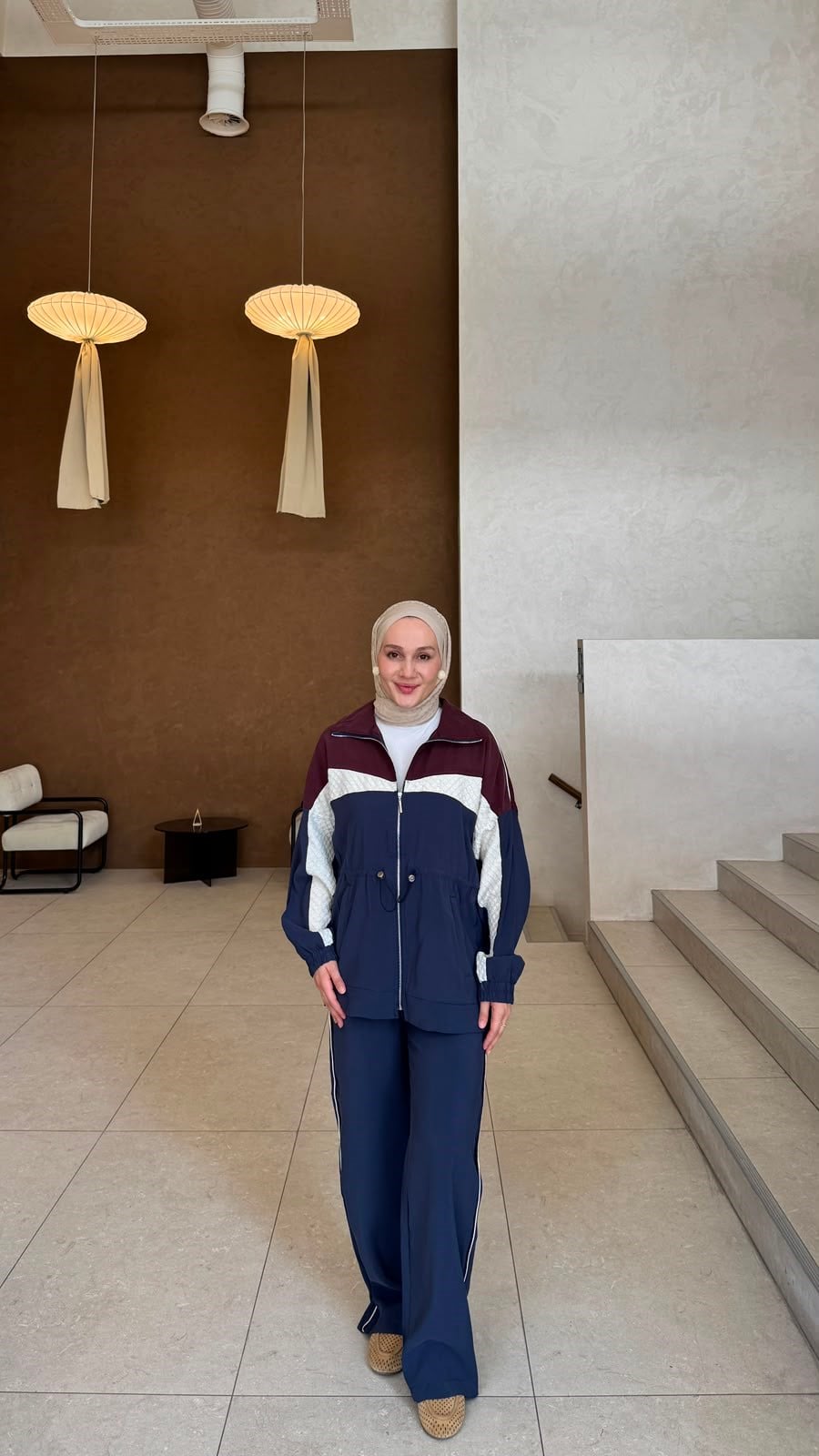 Color-Block Sport Set - Navy Blue