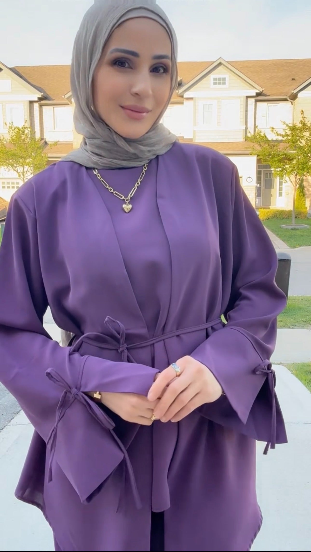 ONUK Two-Piece Modest Co-Ord Set - Eggplant