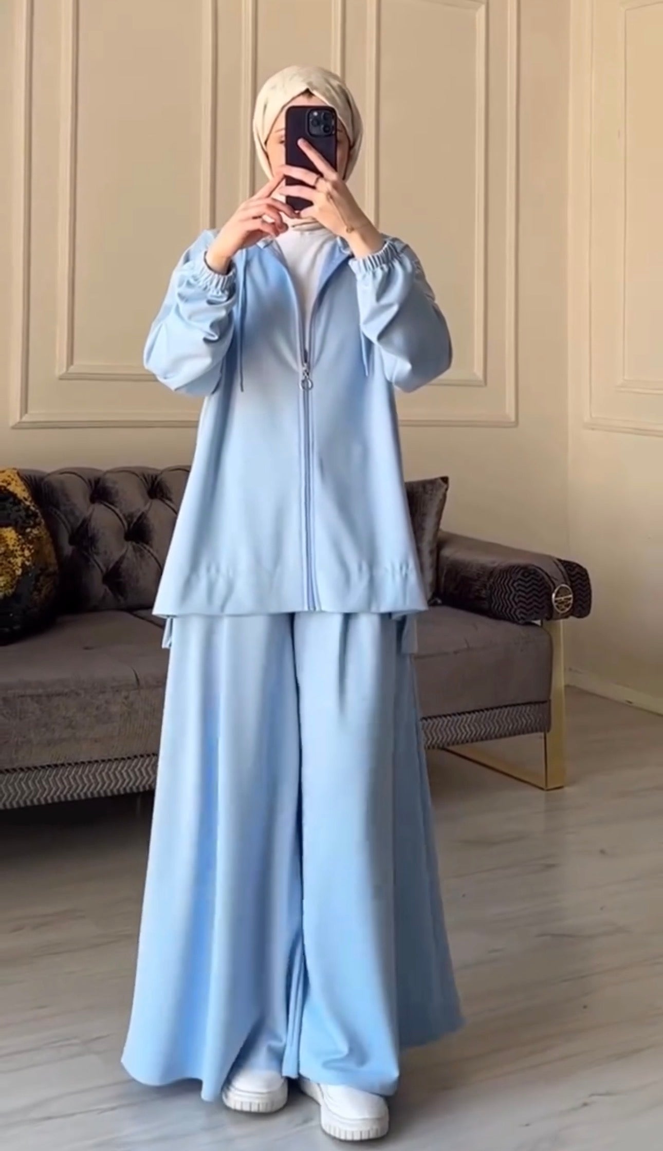 Basic Blue Hooded Co-Ord Set