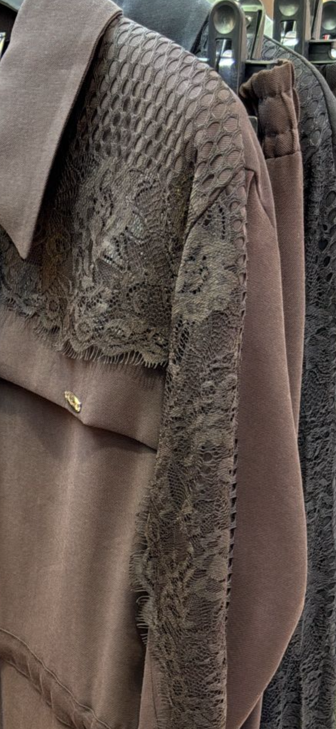 Lace Tencel Royal Casual Set - Brown