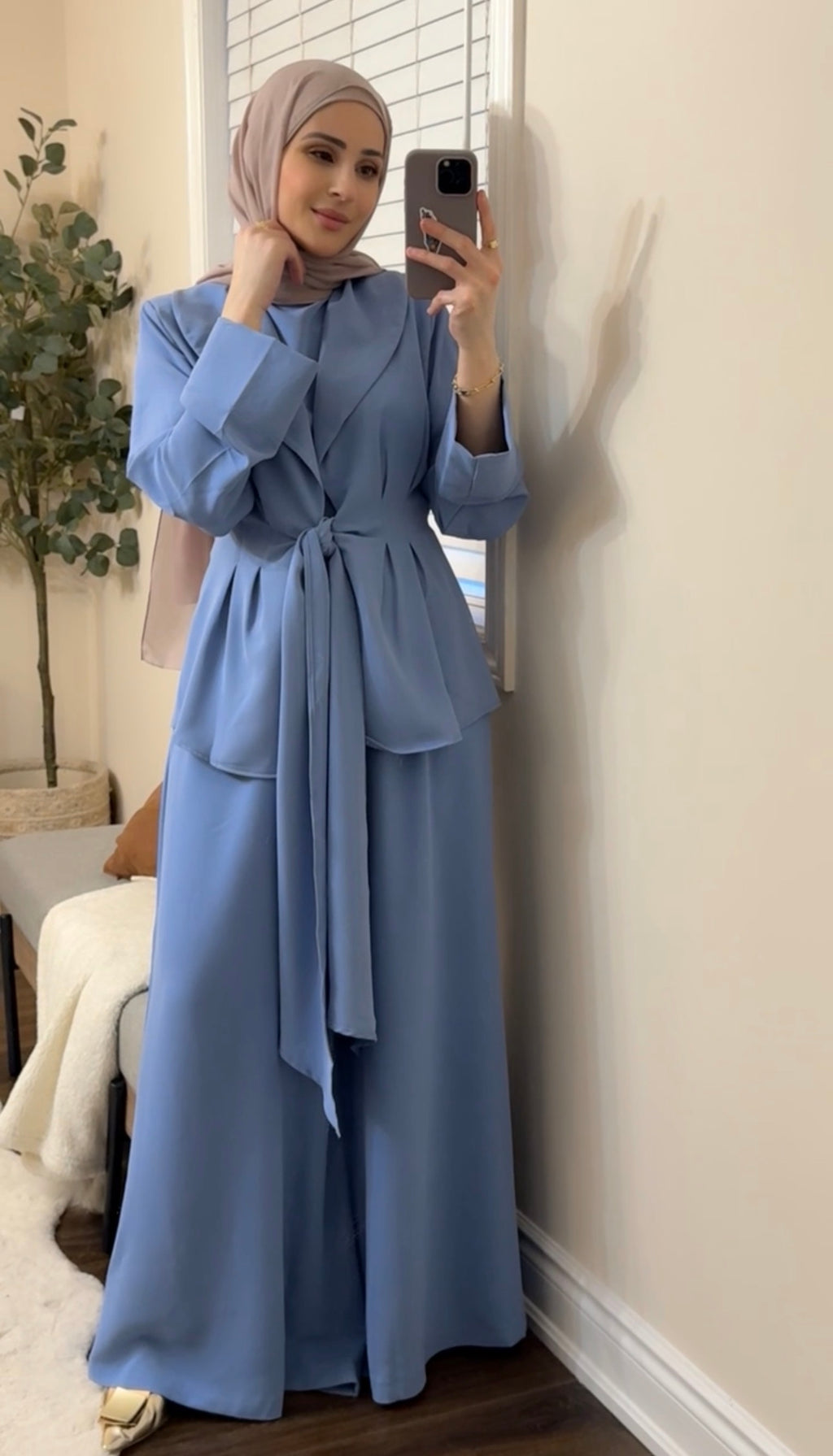 Safiya Tailored 3-Piece Set - Dusty Blue