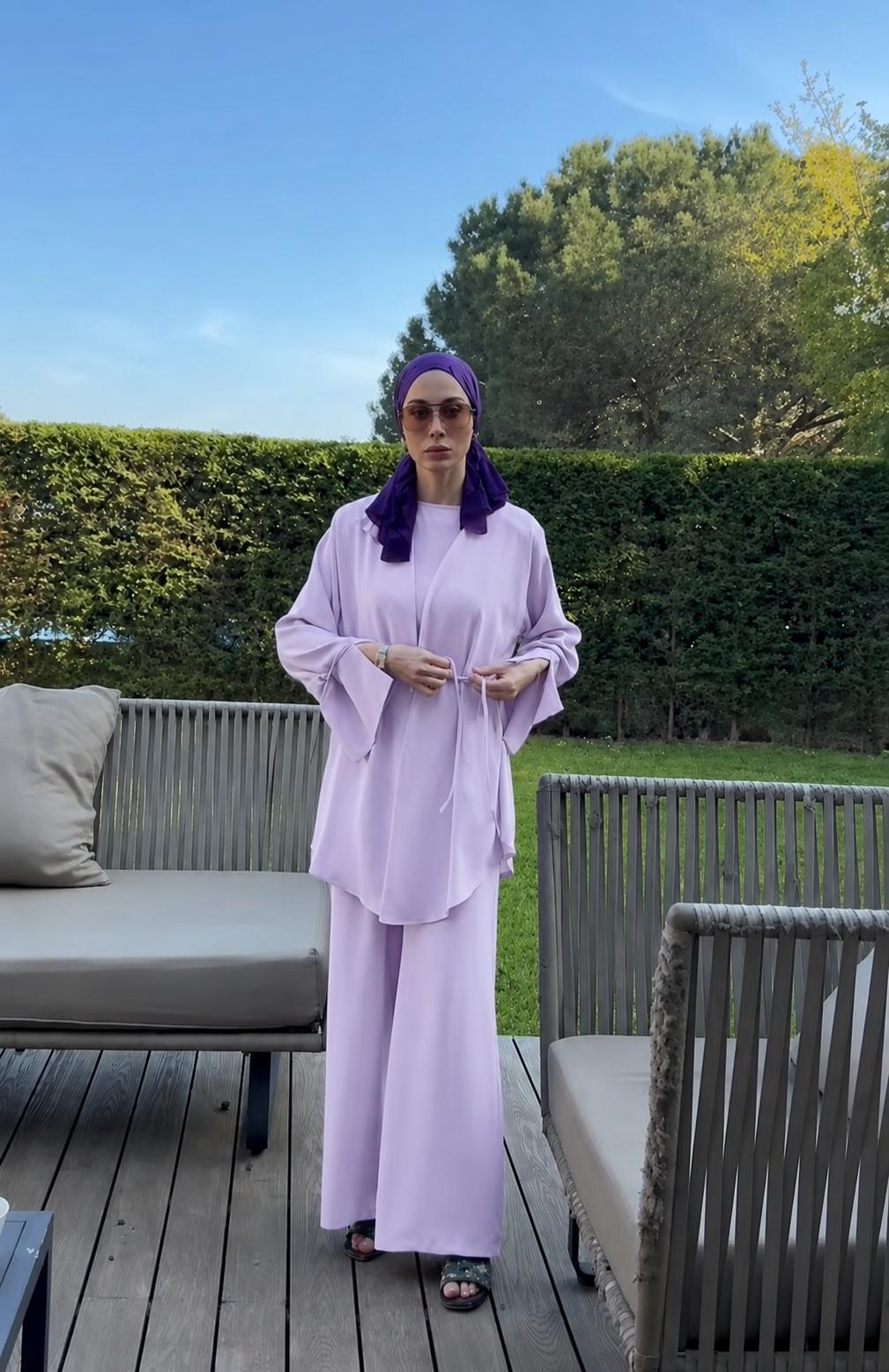 ONUK Two-Piece Modest Co-Ord Set - Lavender