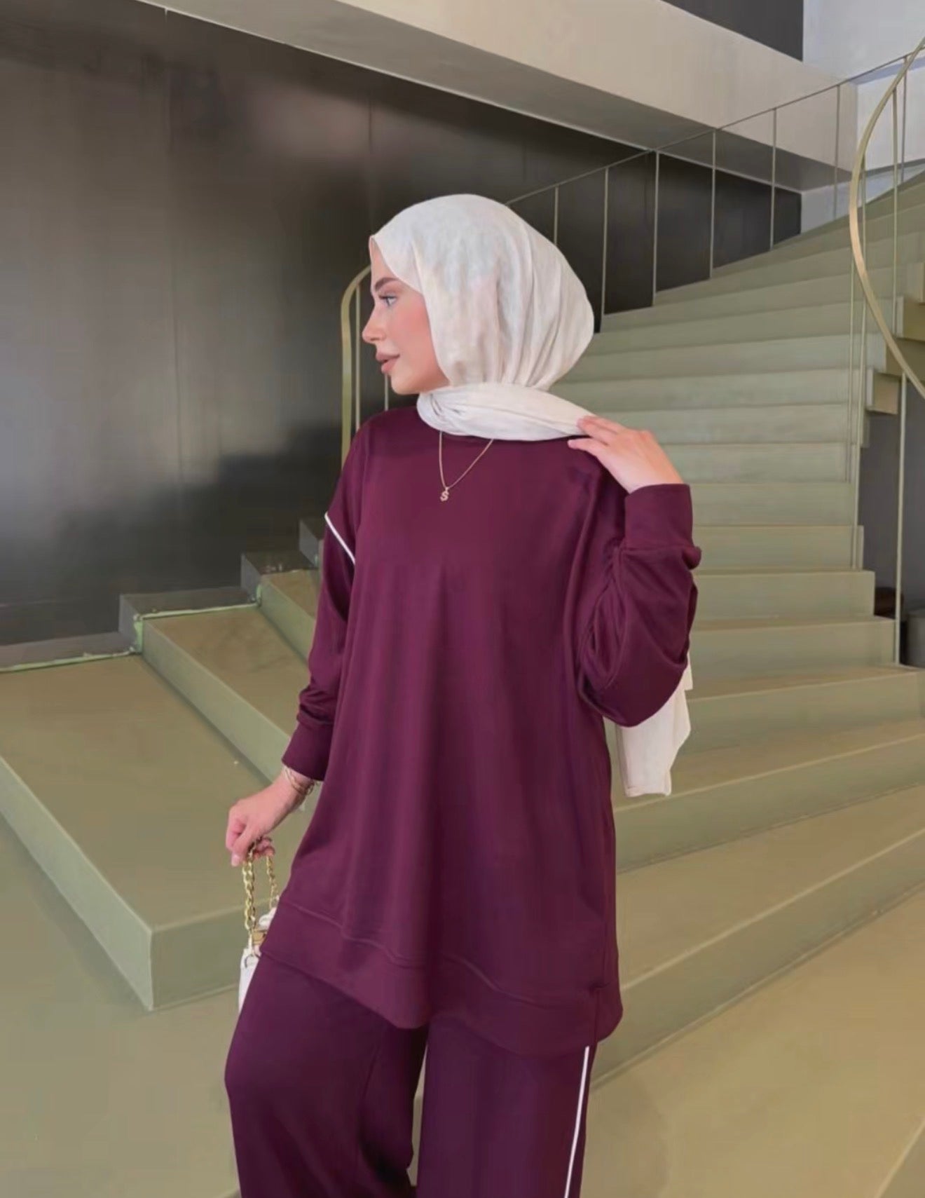 Oysho Sporty Tracksuit - Dark Burgundy
