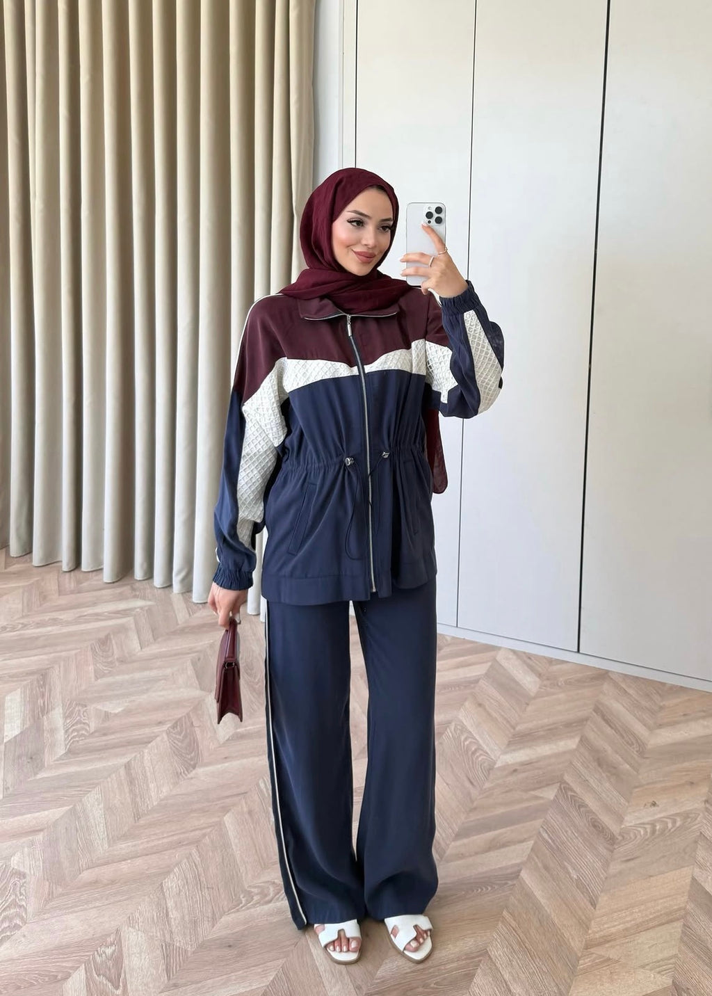 Color-Block Sport Set - Navy Blue