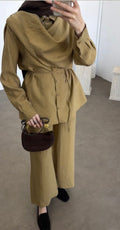 The D Closet Signature Buttoned Wrap Set