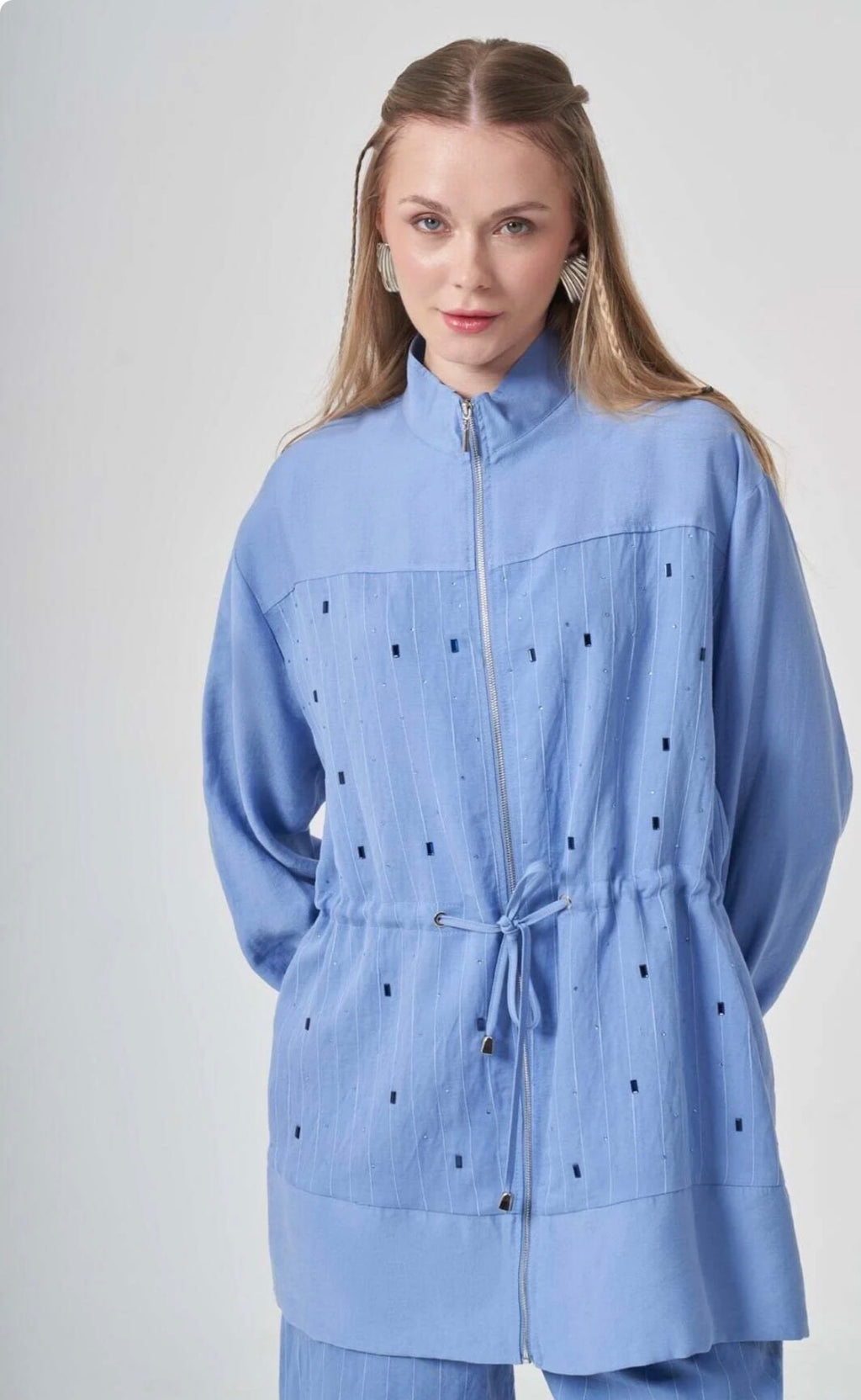 Women's Stone Detailed Begonia Set - Blue