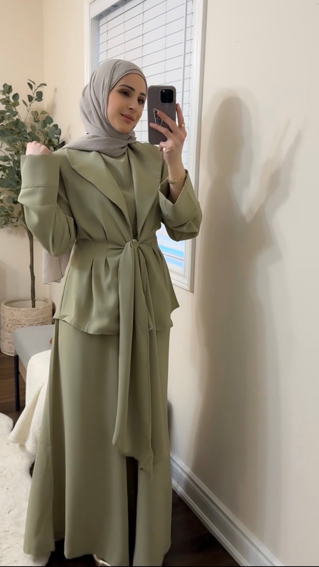 Safiya Tailored 3-Piece Set - Sage Green