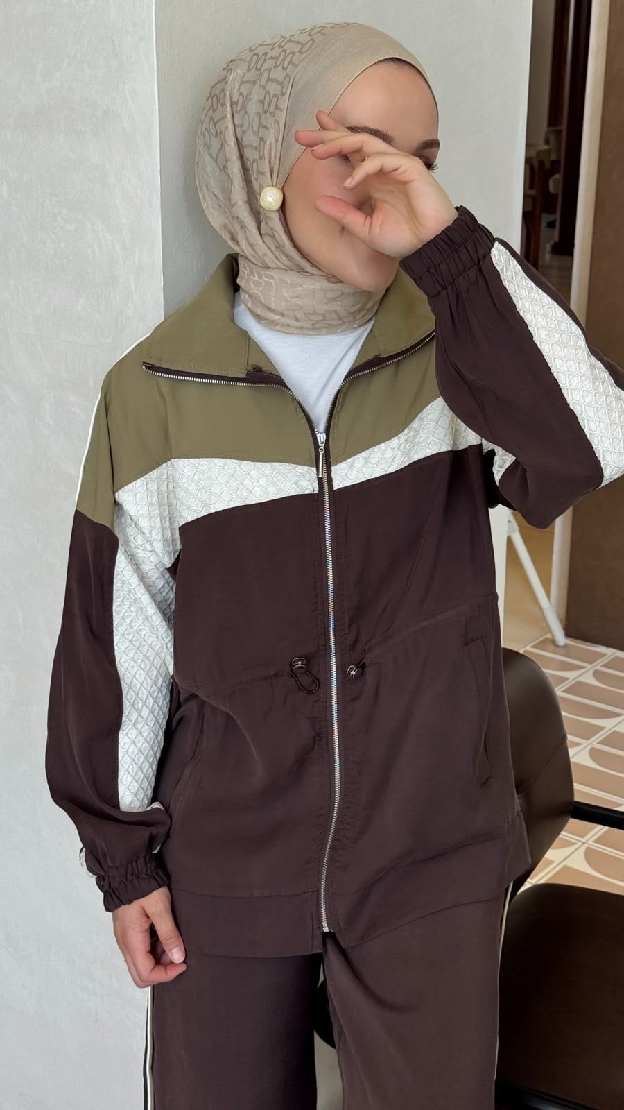 Color-Block Sport Set - Brown