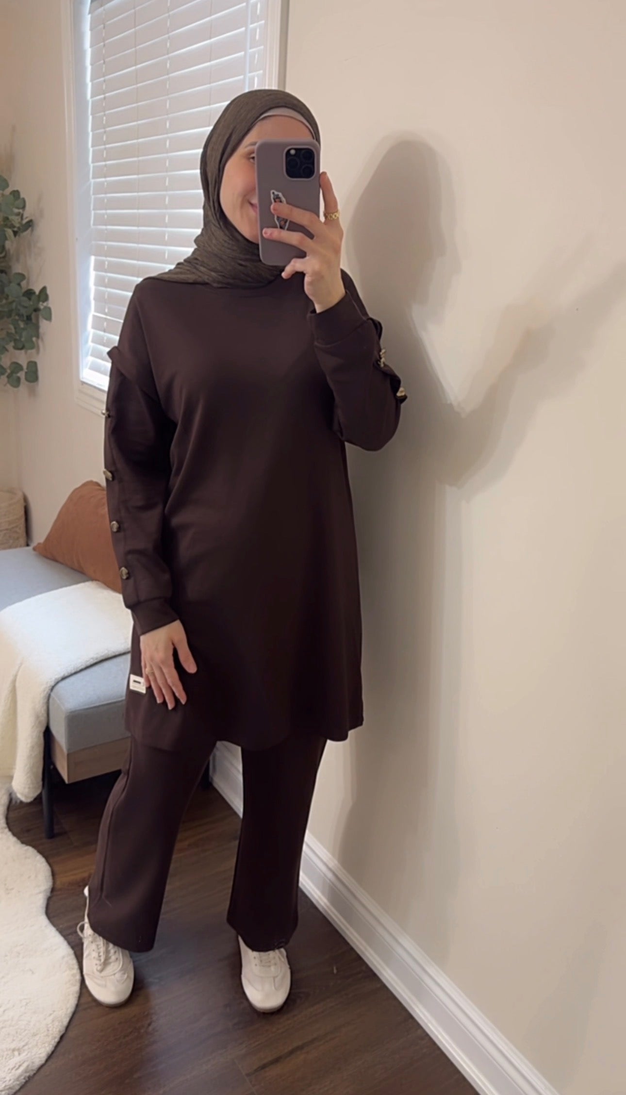 Chocolate Brown Long Tunic Set