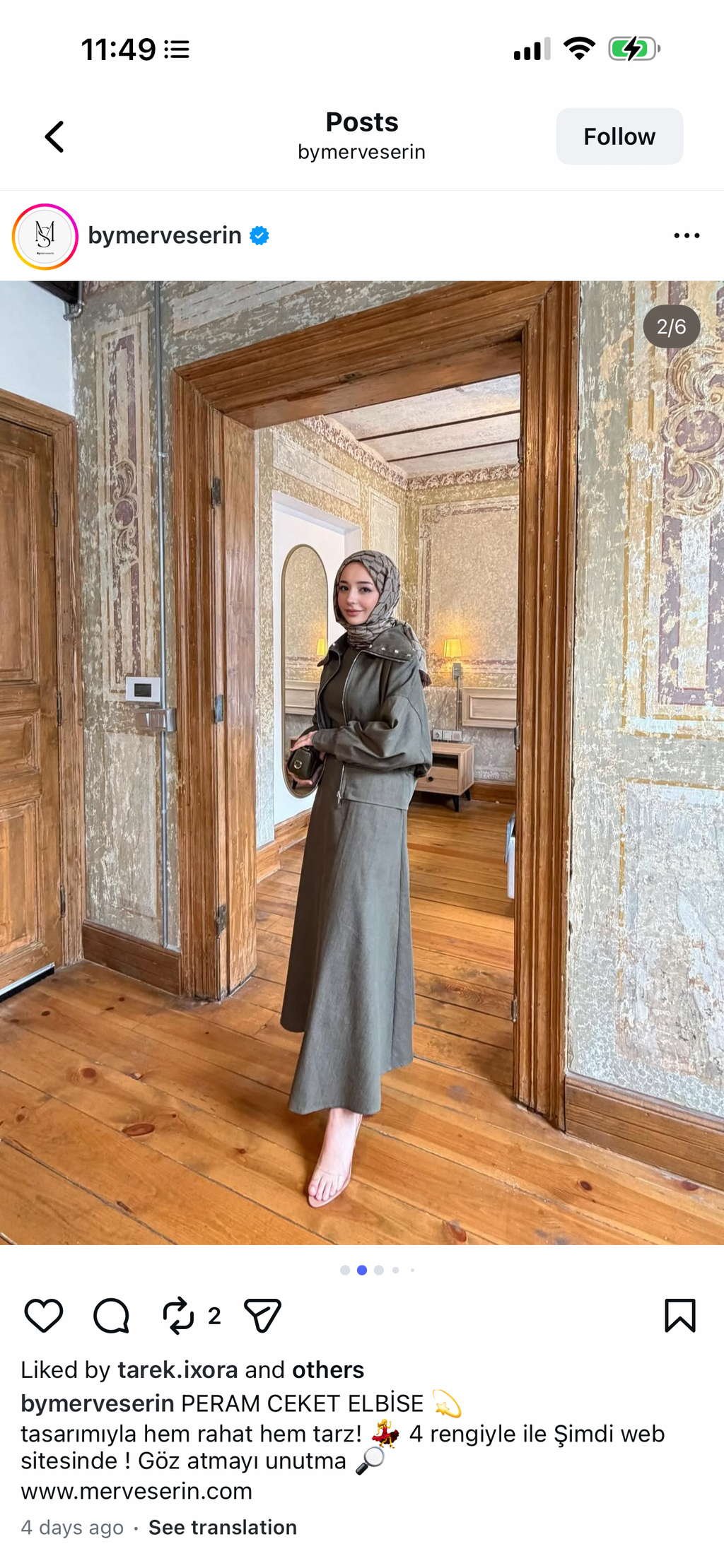 Layla Denim Dress Set - Olive Green