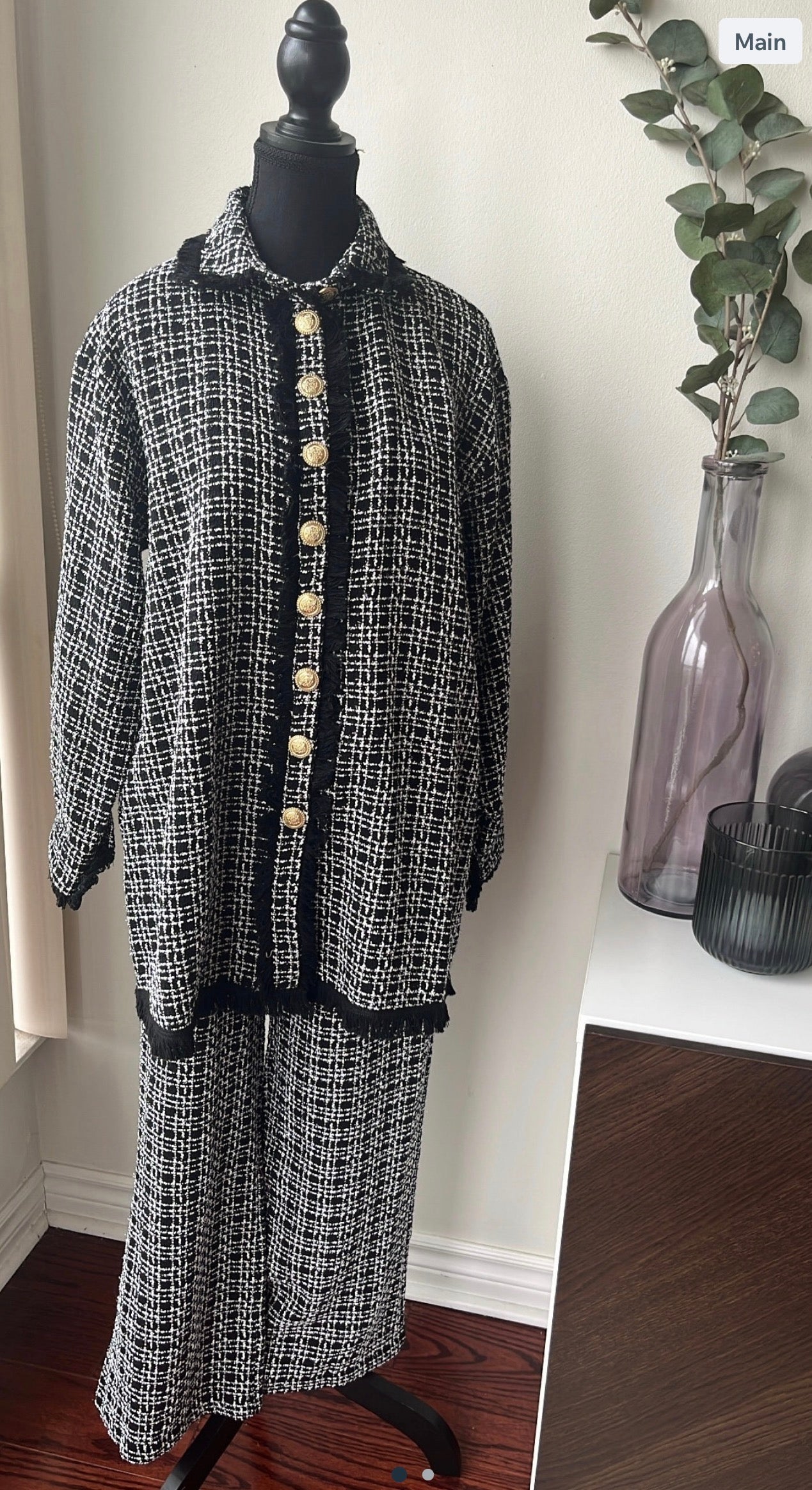 TWEED GOLDEN BUTTONED SUIT