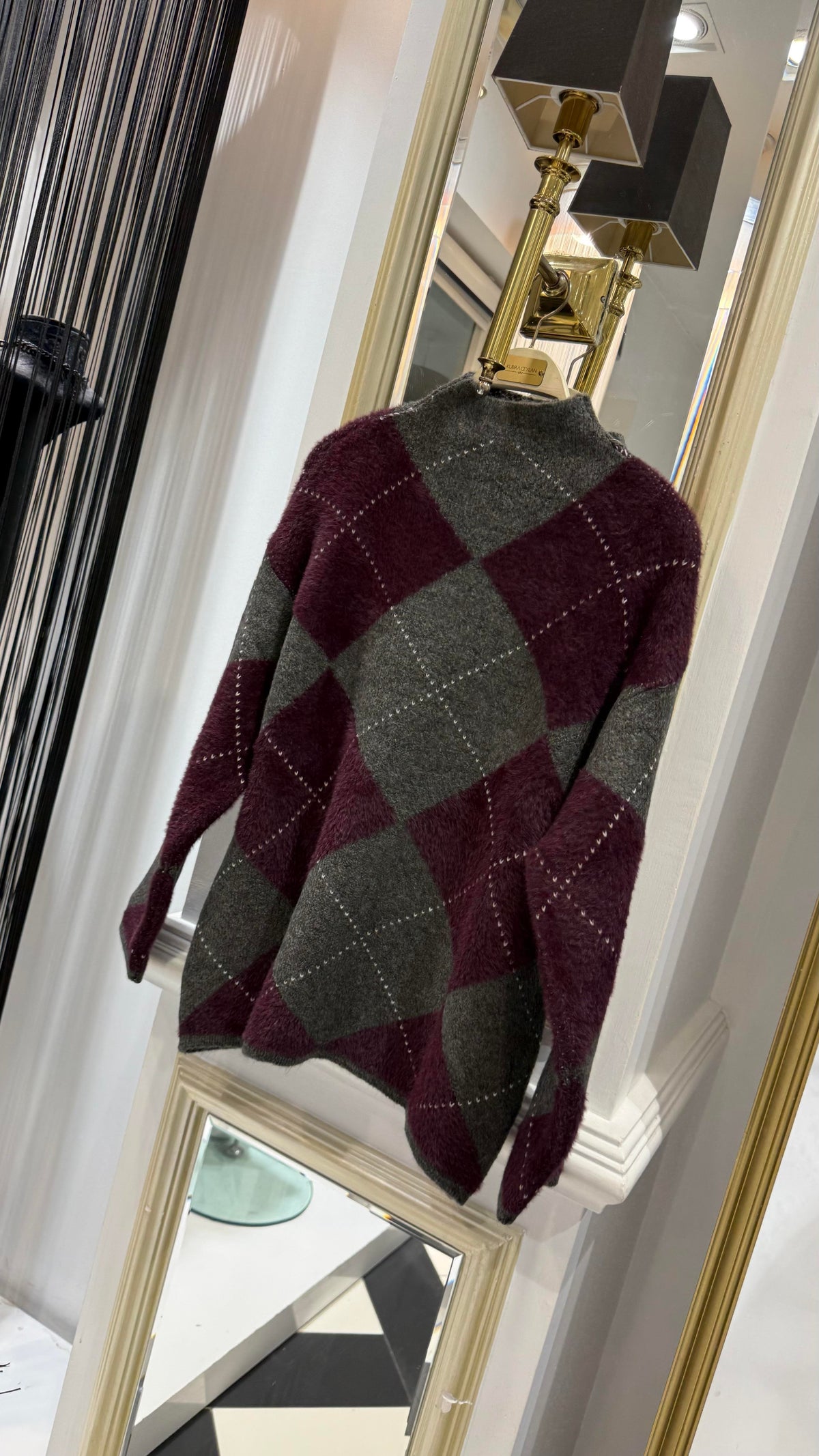 Patterned Sweatshirt - Eggplant