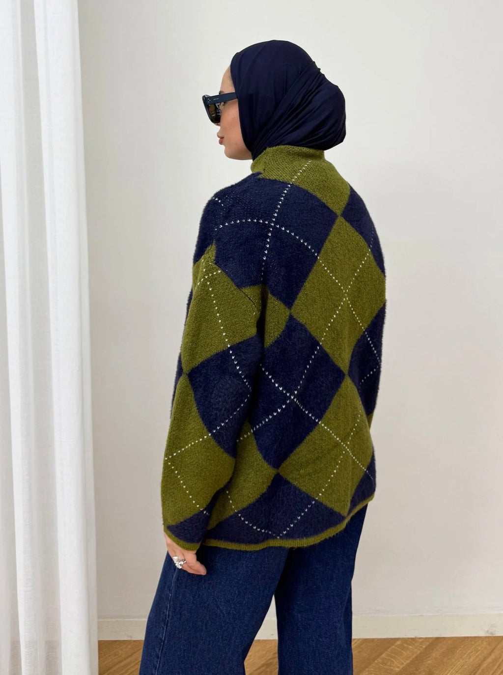 Patterned Sweatshirt - Navy Blue