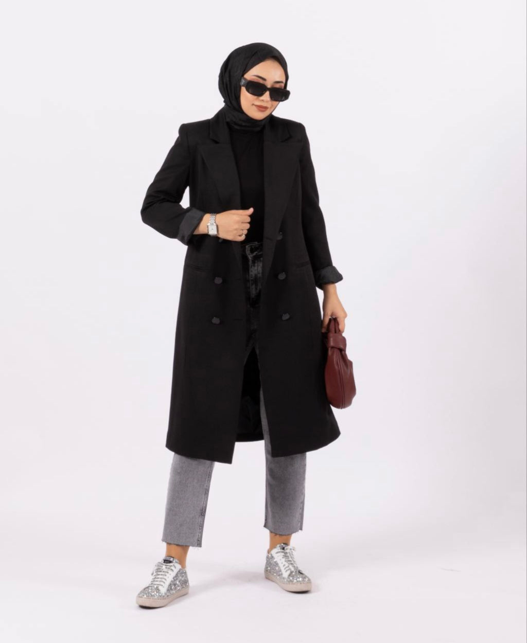 DOUBLE BREASTED LONG BLAZER  image 3