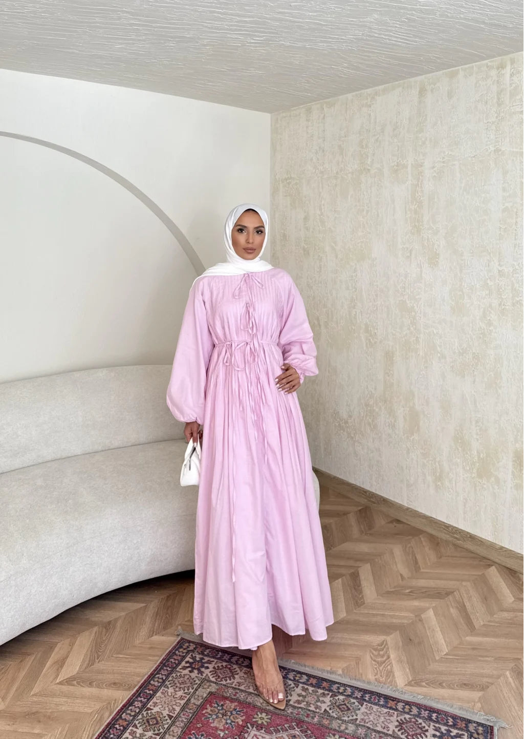 Rosé Linen Maxi Dress  image 4