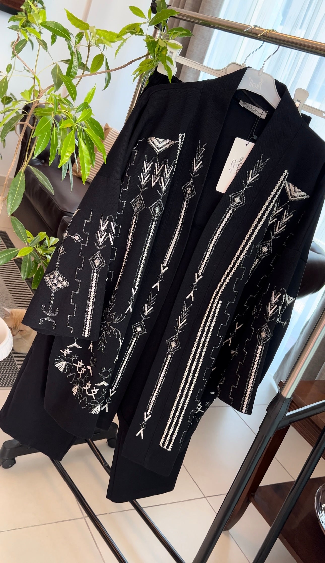 EMBROIDERED CARDIGAN SET - BLACK image 4