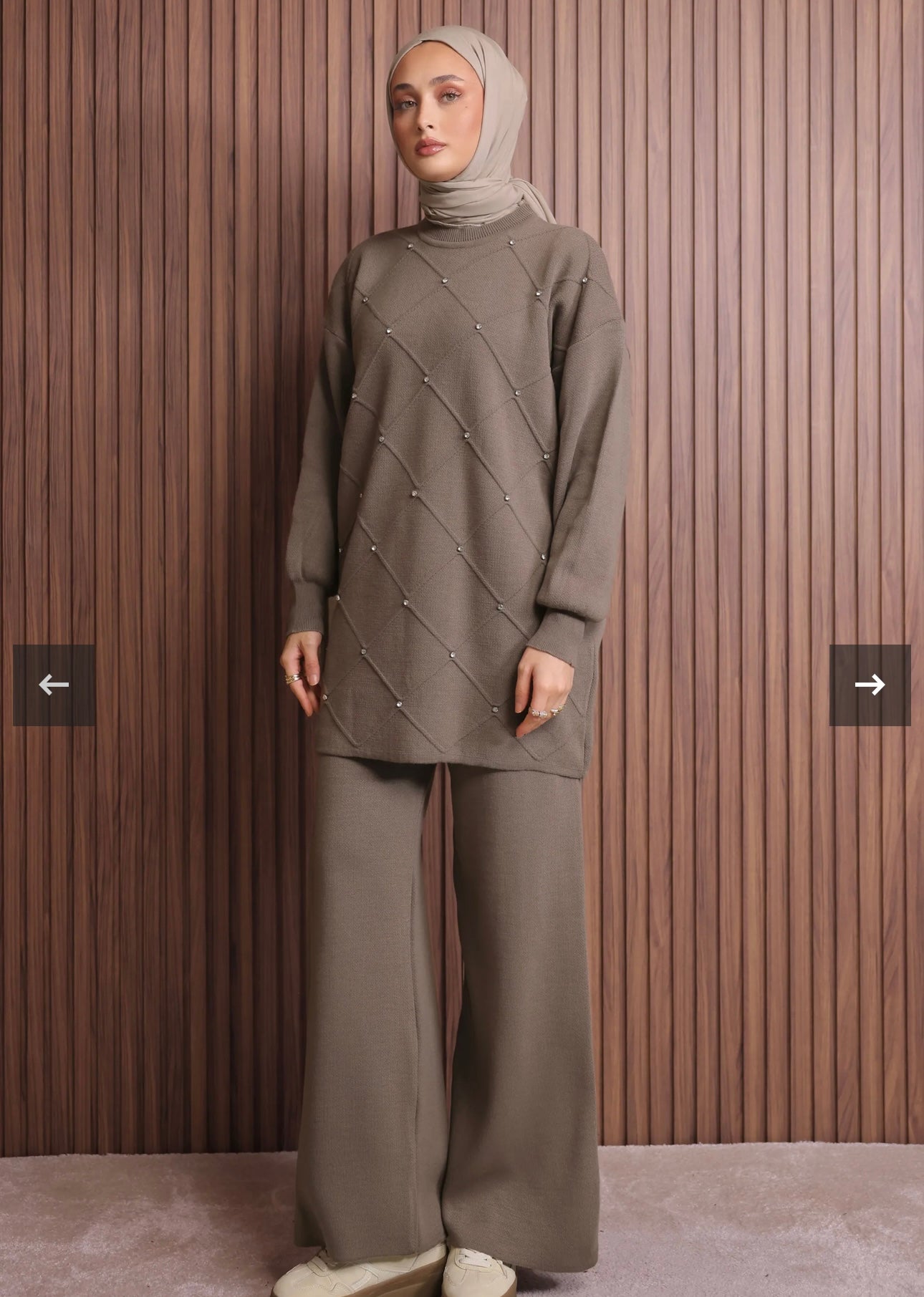 Diamond Knitted Triko Set - Coffee ☕️ image 1