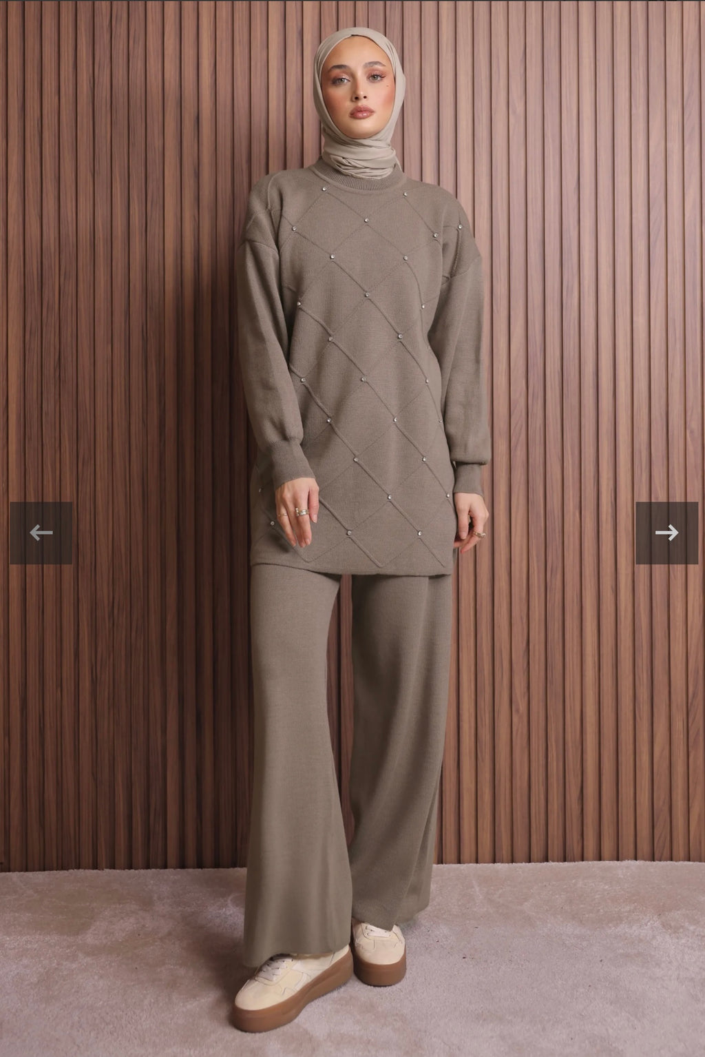 Diamond Knitted Triko Set - Coffee ☕️ image 0