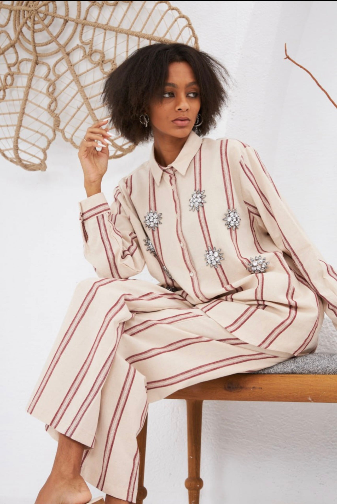 Embroidered Shirt - linen fabric image 6