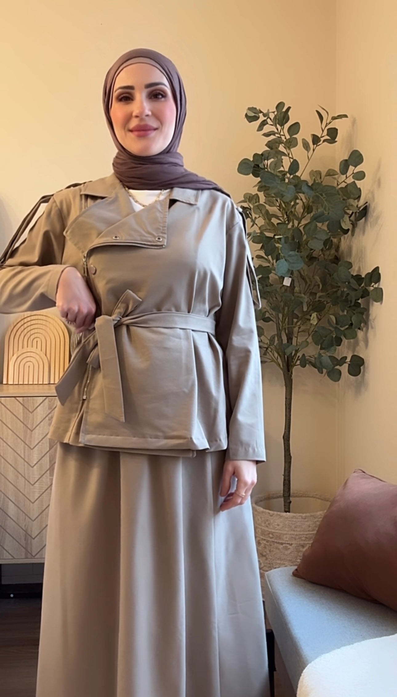 Soft Grace Maxi Skirt Set with Belt image 5