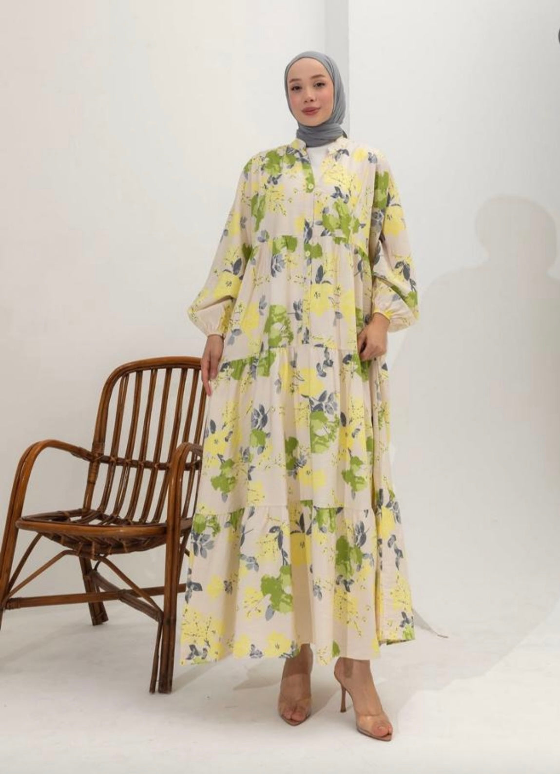 Rosaline Yellow Summer Print Dress image 0