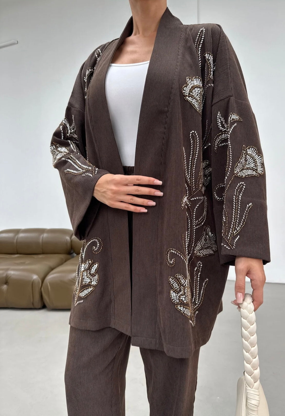 Deep Mocha Brown Elegance Embellished Set image 4