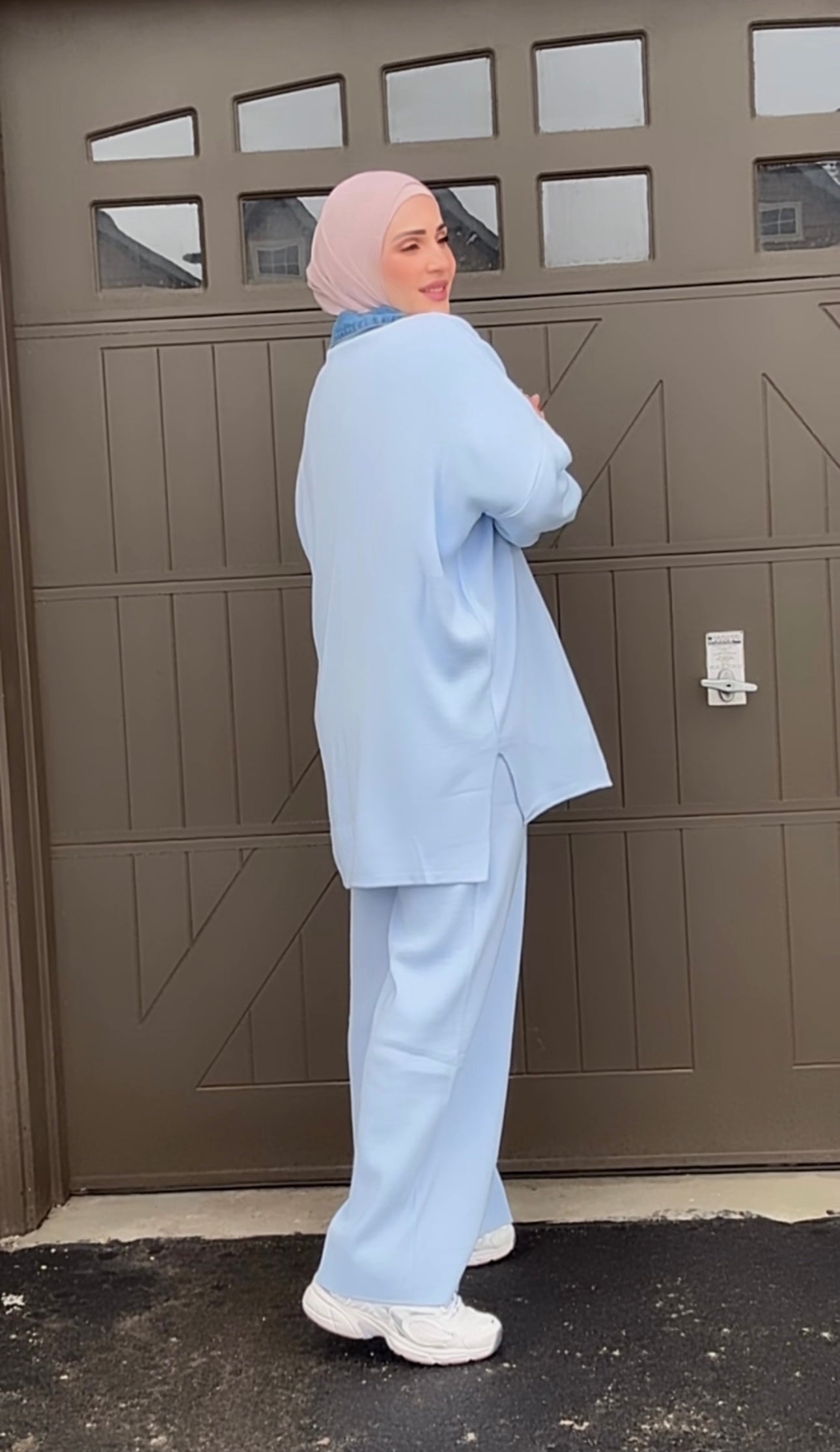 Two-Piece Soft Knit Set – Sky Blue image 3