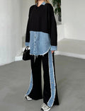 Denim Contrast Two-Piece Set image 0