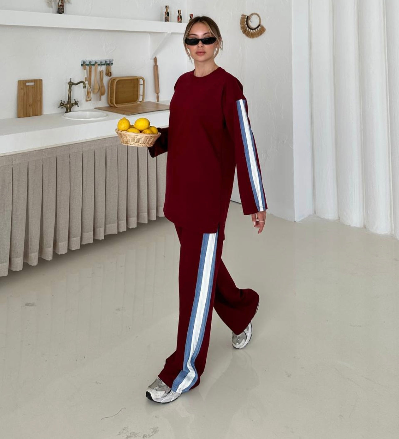 Two-Piece Relax Fit Tracksuit - Maroon image 0