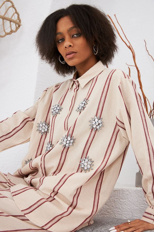 Embroidered Shirt - linen fabric image 3