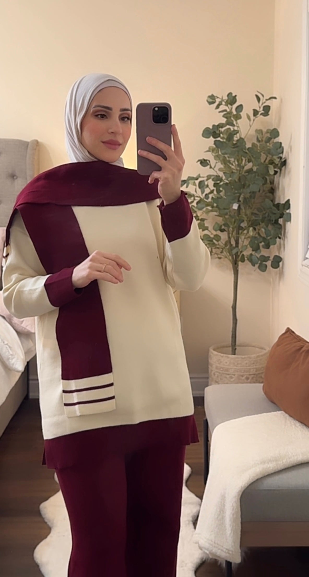 Cozy Harmony Knit Set - Burgundy Edition image 2