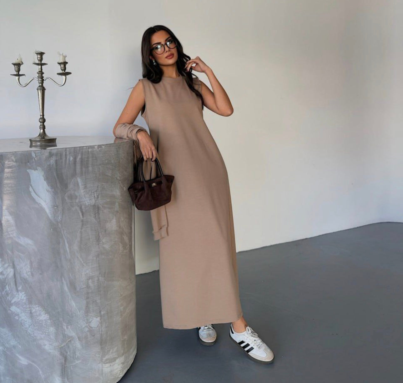 100% Cotton Summer Dress – Beige  image 2